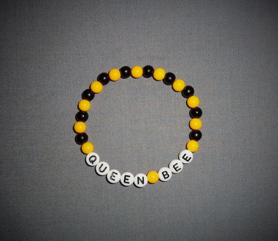 Queen Bee Beaded Bracelet Letter Bead 
