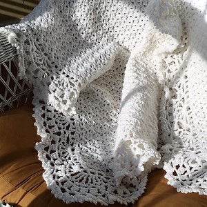 White Christening Baby Blanket image 3