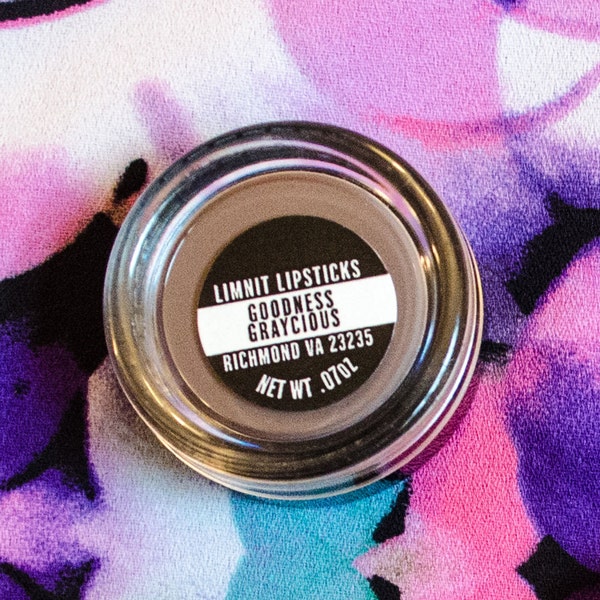 Güte Graycious Mini Glas grau braun halb Matt opak Vegan Lippenstift