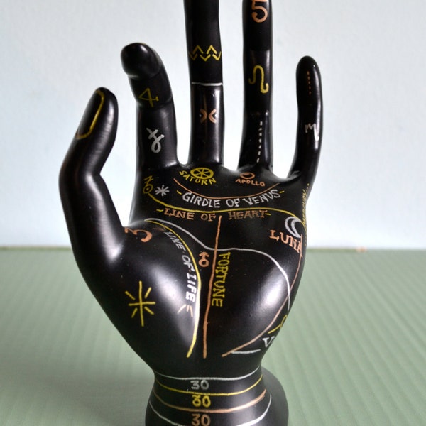 Palmistry Jewelry Display - Hand-Painted Ring Holder, Jewelry Storage, Dresser Decoration. Gold / Silver / Rose Gold.
