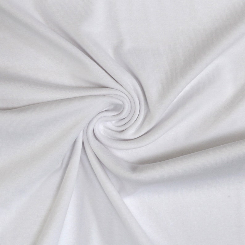 Fabric White 240gsm cotton/elastane jersey ribbing fabric. Etsy