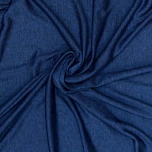 Fabric denim Blue Marl 240gsm Cotton/elastane Jersey Ribbing Fabric. 