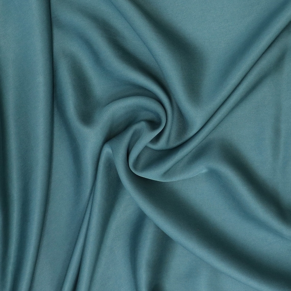 SALE - Sanded Lyocell twill fabric - Tencel - Lenzing- Petrol - 1.40m with  flaw