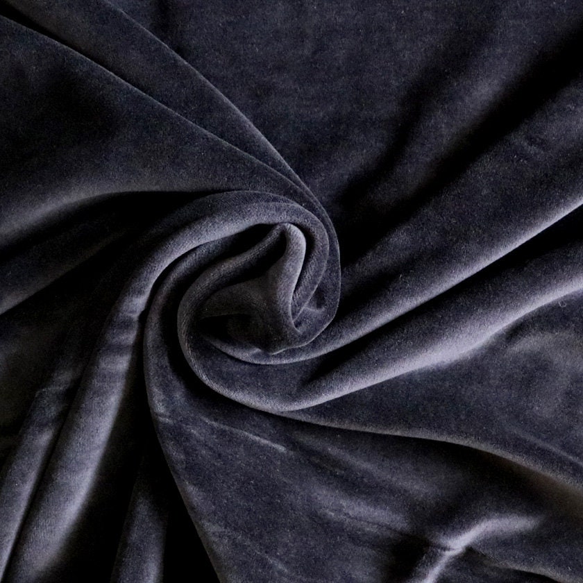 Fabric Stretch velvet fabric black Etsy
