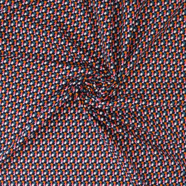 Organic cotton/elastane jersey - Multicoloured graphic dots.