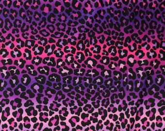 Recycled sportswear polyester elastane - Ombre leopard purple.