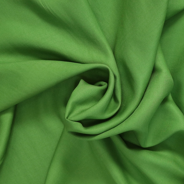 SALE - Sanded Lyocell twill fabric - Tencel - Lenzing - Green - 1.55m