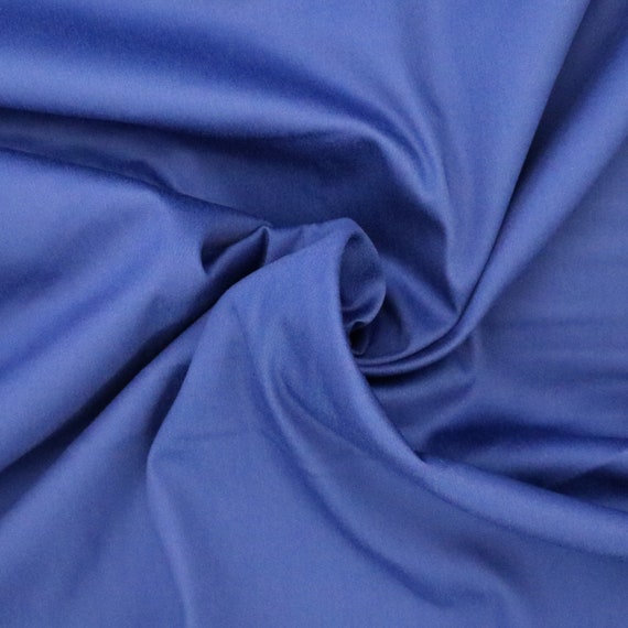 SALE Fabric cotton Sateen Stretch Woven Royal Blue 1FQ 