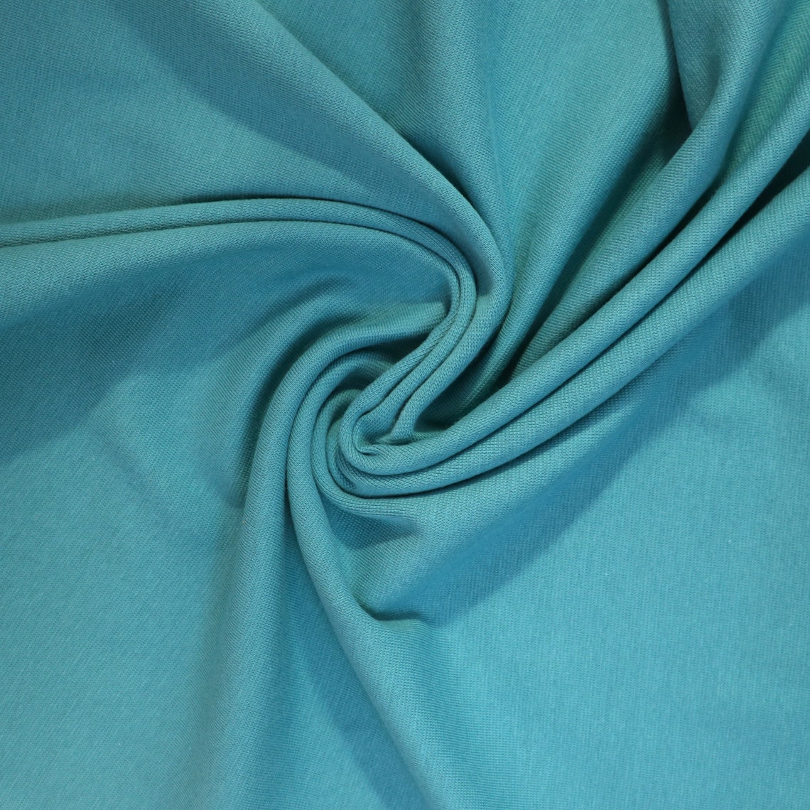 Fabric Cotton/elastane rib fabric 240gsm Soft teal. Etsy