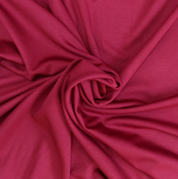 Fabric -Ponte roma - Viscose/Elastane - Claret - Stretch fabric.
