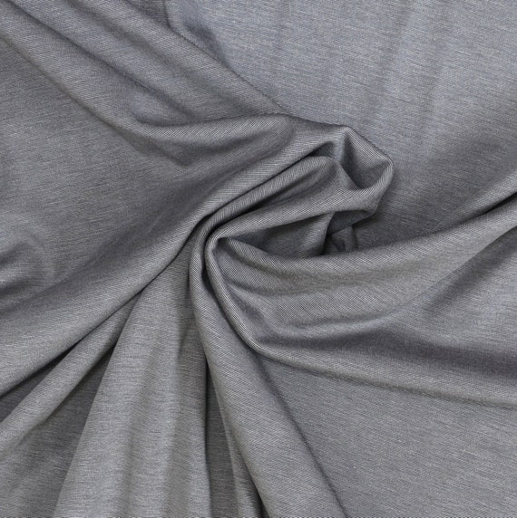 Fabric -Ponte roma - Viscose/Elastane - Grey marl - Stretch fabric.