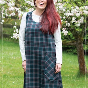 Bobbins & Buttons sewing patterns - Jayne ladies pinafore dress - pdf downloadable version.