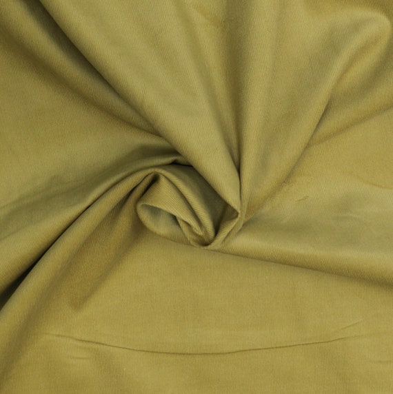 Fabric -Needle cord Cotton Chartreuse Non-stretch 21