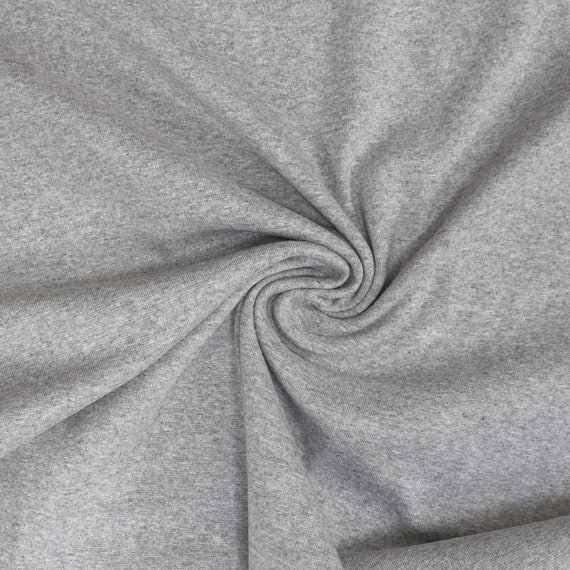 Fabric grey Marl 240gsm Cotton/elastane Jersey Ribbing Fabric. 