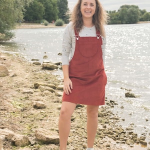 Sewing pattern - Emily - Dungaree dress - ladies sizes 8-20 - pdf download version.