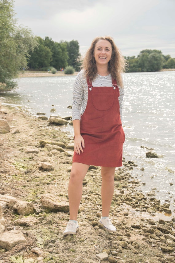 Sewing Pattern Emily Dungaree Dress Ladies Sizes 8-20 Pdf Download Version.  -  Singapore