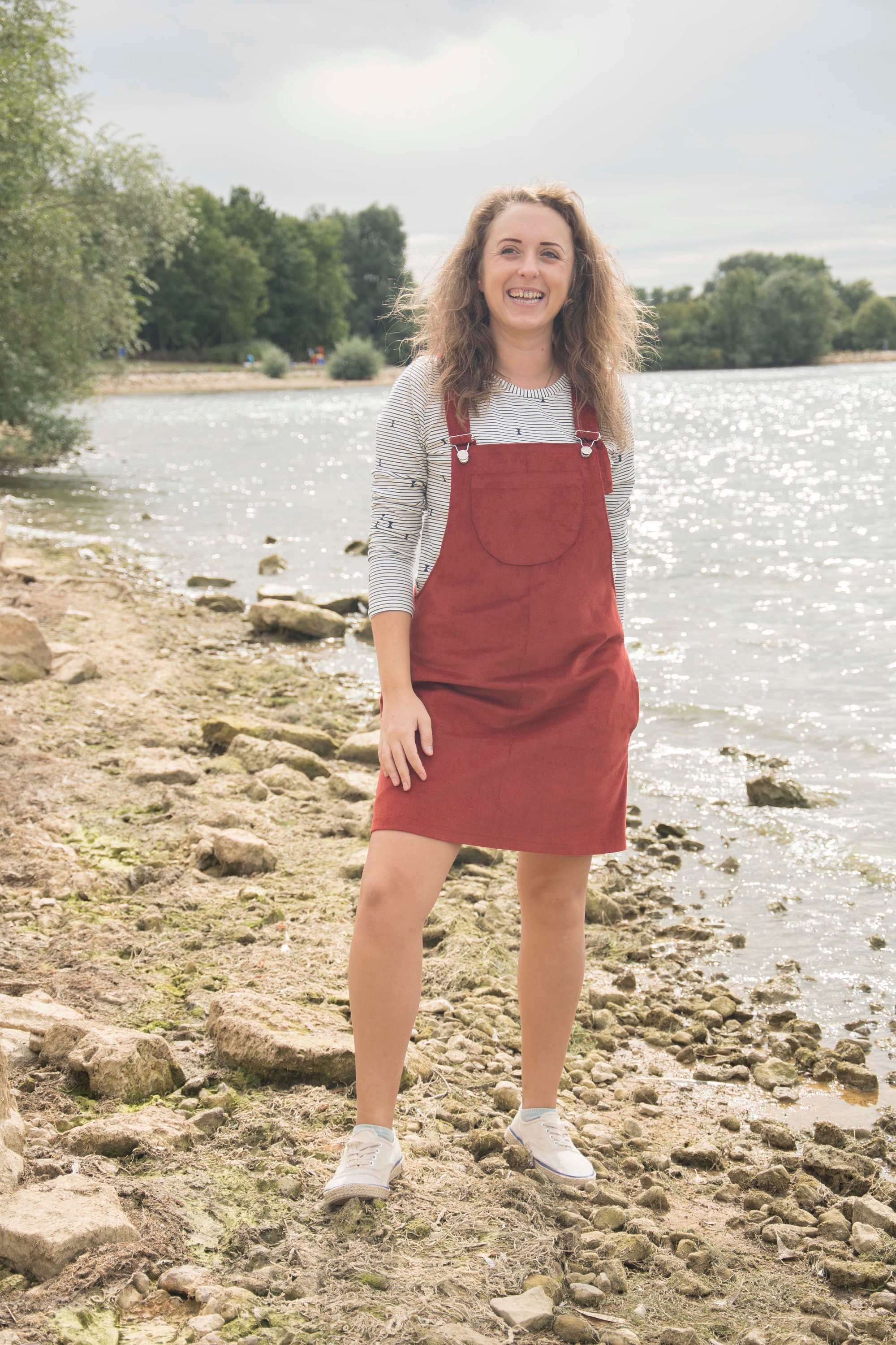 adjustable strap red long pinafore line dress 2731 adjustable strap red long pinafore line dress 2731