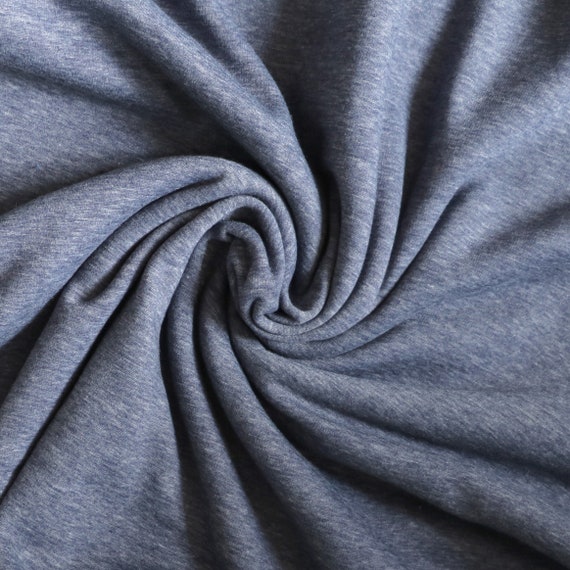 Fabric- Alpen fleece fabric - Polyester/Cotton/Elastane - Denim marl.