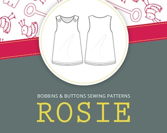 Bobbins & Buttons sewing patterns - Rosie - little girls pinafore dress -  paper version.