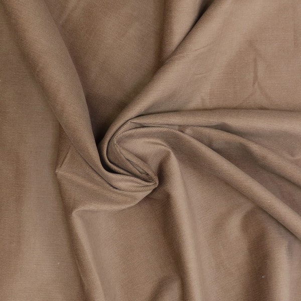 Fabric -Needle cord - Cotton - Mocha - Non-stretch 21 wale.