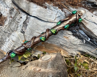 Twisted Vine Crystal Wand  -Fairy wand-Wizard Witch wand-Nature Wand