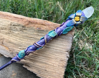Garden Wand   -Fairy wand-Wizard Witch wand-Nature Wand