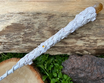 Citrine Wand   -Fairy wand-Wizard Witch wand-Nature Wand