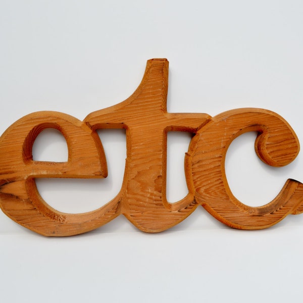 vintage ETC wooden sign burned wood retro kitchen mod mid century