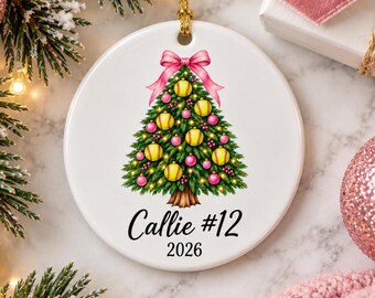 Personalized Softball Ornament 2026, Custom Softball Player Christmas Ornament, Name & Jersey Number, Softball Team Gift, Girl Athlete Gift