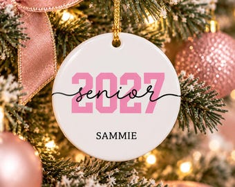 Personalized Senior 2027 Ornament, Class of 2027 Christmas Ornament, Senior Year Gift, Graduation Keepsake, High School Senior Ornament