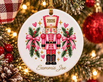 Personalized Nutcracker Ornament, Custom Nutcracker Ballet Ornament, 2026 Christmas Keepsake, Dancer Holiday Ornament, Girl's Ballet Gift