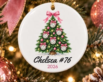 Personalized Volleyball Ornament 2026 Custom Volleyball Player Christmas Ornament Name & Jersey Number Volleyball Team Gift Athlete Keepsake
