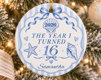 16th Birthday Gift Girl Custom Sweet Sixteen Gifts for 16 Year Old Custom 16th Birthday Ornament The Year I Turned 16 Sweet 16 Gift Keepsake