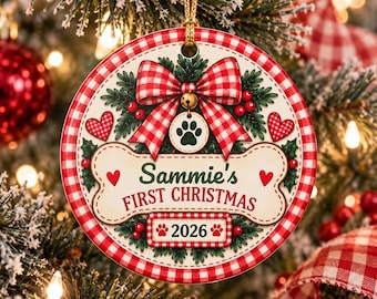 Custom Dog Bone Gingerbread Christmas Ornament, Custom Dog Ornament, Pet Ornament, Dog Lover Gift, New Dog Ornament, Christmas Decor