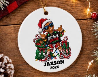 Kids Christmas Gift Boys Christmas Ornament Gift Gingerbread Man Boys First Christmas Ornament Teen Boy Christmas Gift Personalized