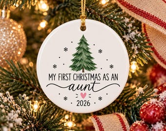 First Christmas as an Aunt Ornament 2026, New Aunt Christmas Gift, Auntie Pregnancy Announcement Gift, First Time Aunt Keepsake Aunt Gift