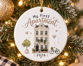 First Apartment Christmas Ornament, 1st Apartment Ornament Personalized New Apartment Housewarming Gifts for Couples Keepsakes First home