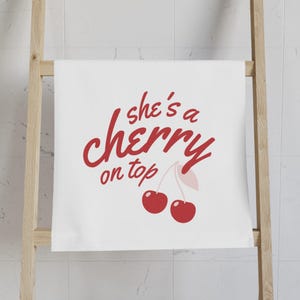Cherry Hand Towel, Kitchen Decor, Gift for Her, kitchen Home Accessory, Cherry Lover Gift, Seasonal Kitchen Towel, kitchen towel, bathroom