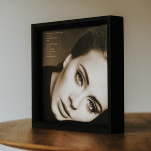 Wooden Black Oak Vinyl Record Holder, Display Frame, Vintage Wall Mount Album Cover Frame, Storage Frame, Stylish Modern LP Frame for Vinyl