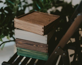 Set of 5 Wooden Boxes For 5x7 Prints & USB flashdrive | Packaging For Wedding Photographers