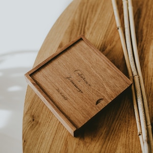 Boîte photo en bois pour tirages 4 x 6 (10 x 15 cm) et clé USB, Proof Box, Boîte photo de mariage, Boîte mémoire, Boîte photo de mariage