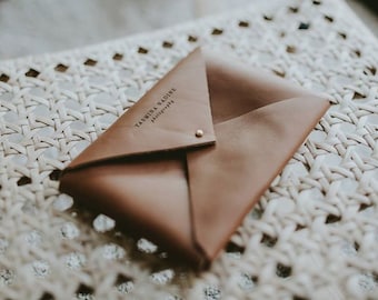 Set of 30 Classic Leather Envelopes for Prints | Cognac Brown | Packaging For Wedding Photographers