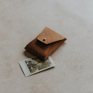 Saddle Leather Pouch for Fuji Instax Mini, Instax Mini Film Pouch, Fuji Instax Mini Film Holder, Fuji Instax Leather Envelope