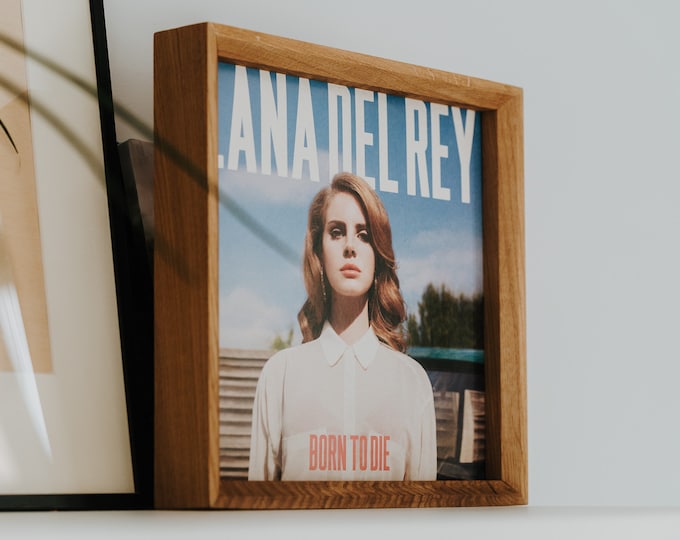 Wooden Natural Oak Vinyl Record Holder | Vinyl Sleeve Display | Vinyl Record Frame | For Single and Double Vinyl Records | Color - Natural