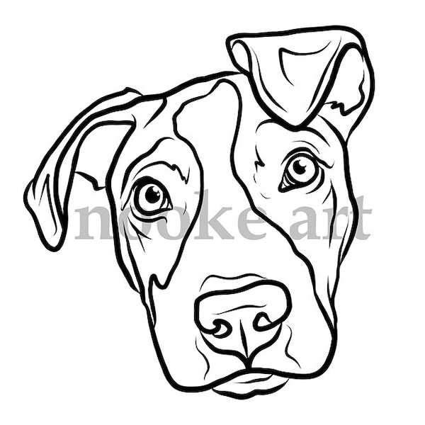 Pitbull Bully Pet Dog Adult / Child Coloring Page