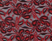 Red Stretch lace fabric floral stretchy lace Lycra lace evening dress lace vogue lace fabric table lace SF010 by the yard or wholesale