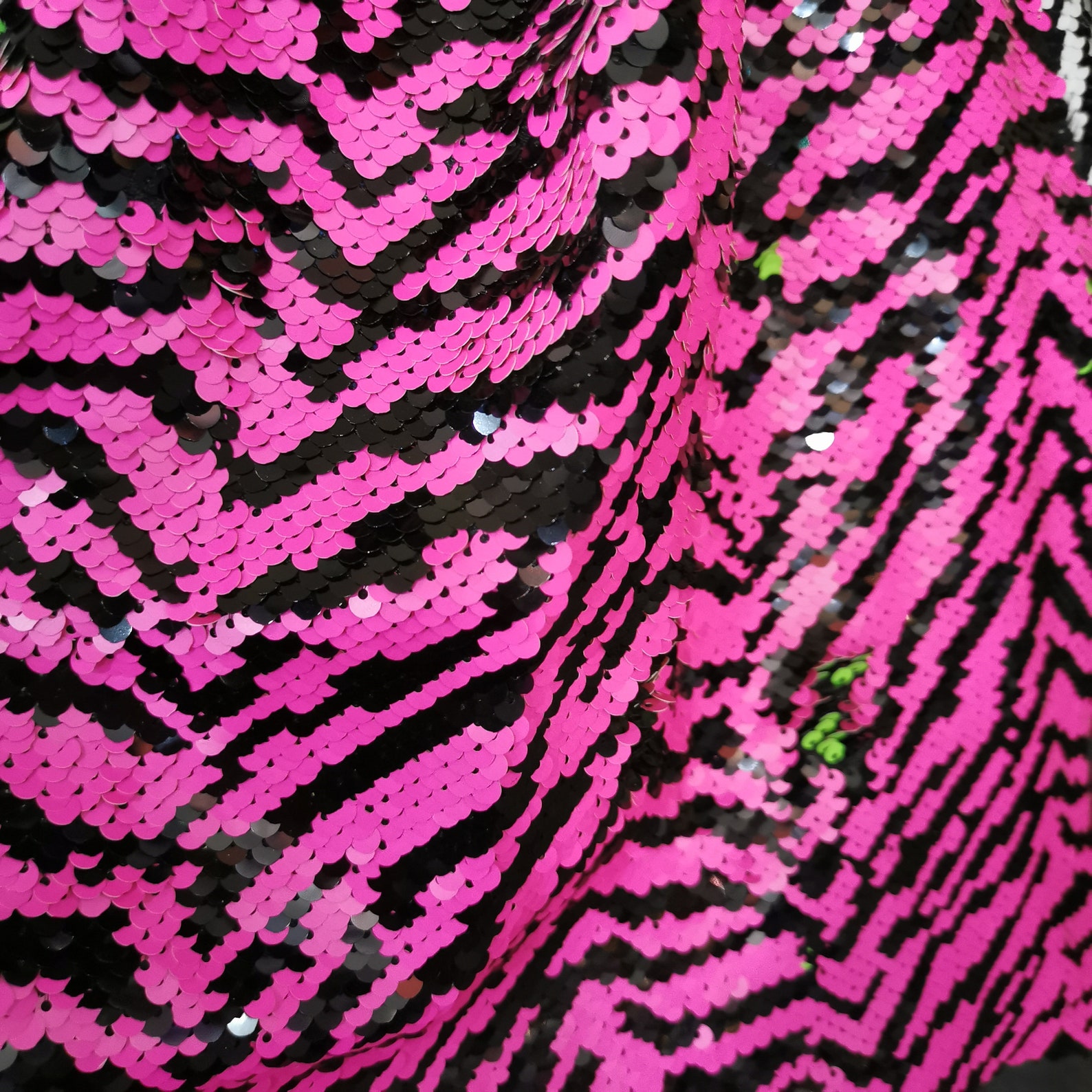 Full sequin fabric zebra prints Bling bling sequined animal Etsy