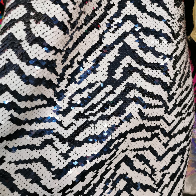 Full sequin fabric zebra prints Bling bling sequined animal Etsy