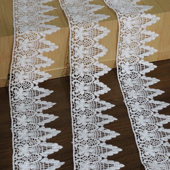 3 white lace trim