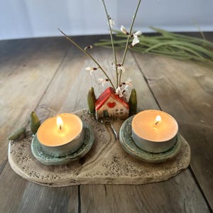 Handmade Ceramic Shabbat Candle Holders, Judaica Tea Light Set, Jewish Wedding Gift, Rustic Israeli Candleholder, Jewish Home Decor
